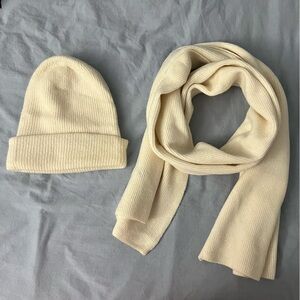 J Crew cream beanie & scarf set